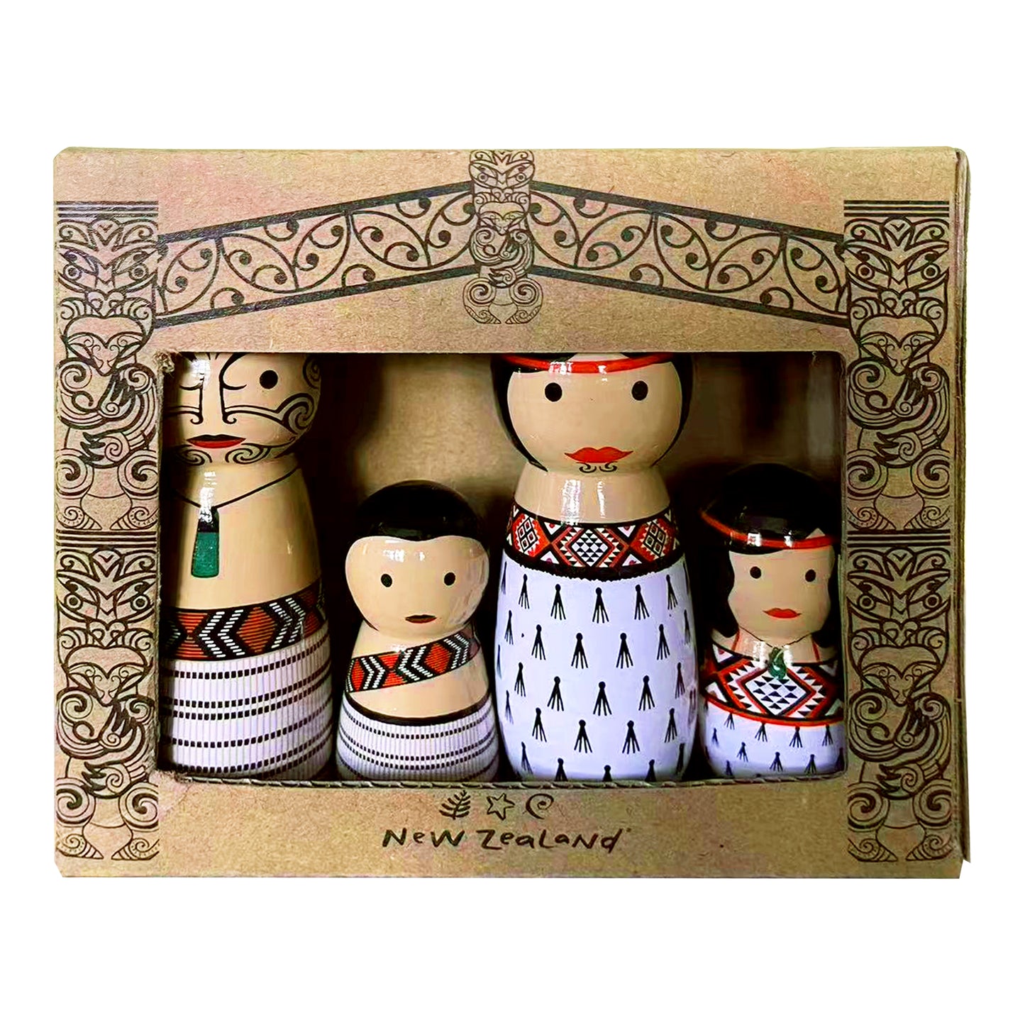 Peg Doll NZ Māori Whānau 4pc